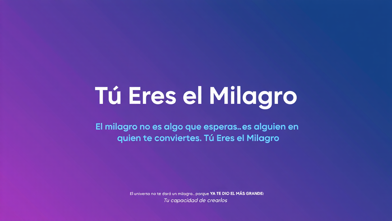 Tu Eres el Milagro