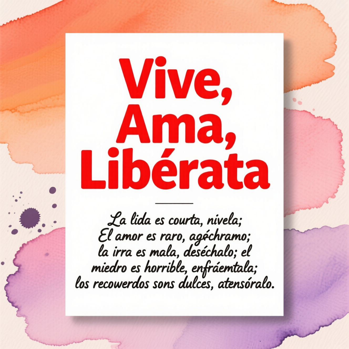 «Vive, Ama, Libérate»
